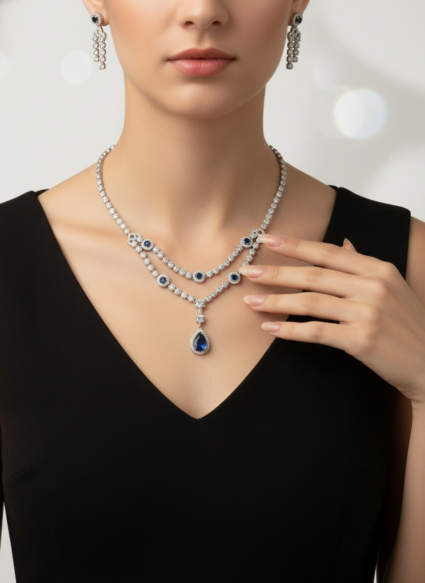 American Diamond Jewellery Set 8