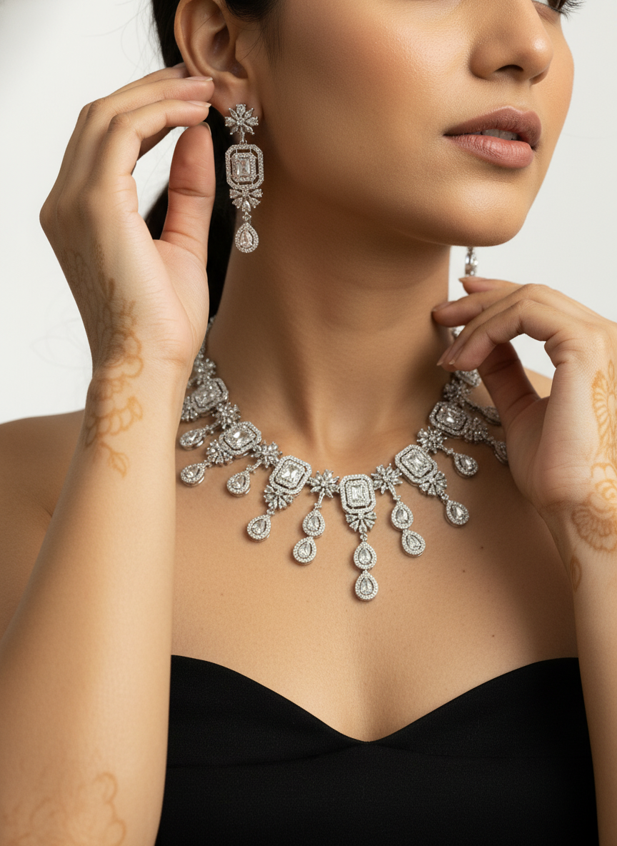 American Diamond Jewellery Set 9