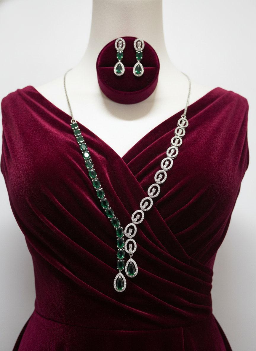 American Diamond Jewellery Set 14