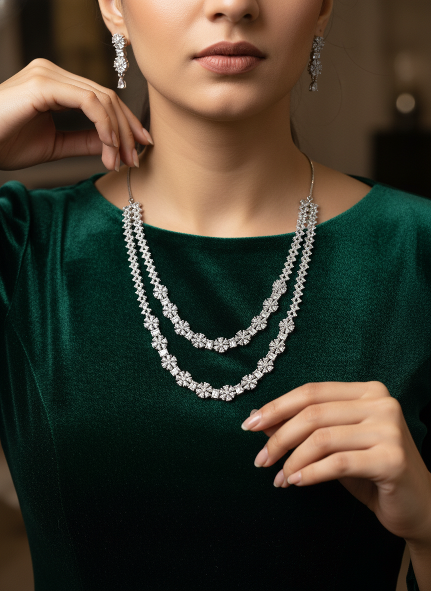 American Diamond Jewellery Set 20