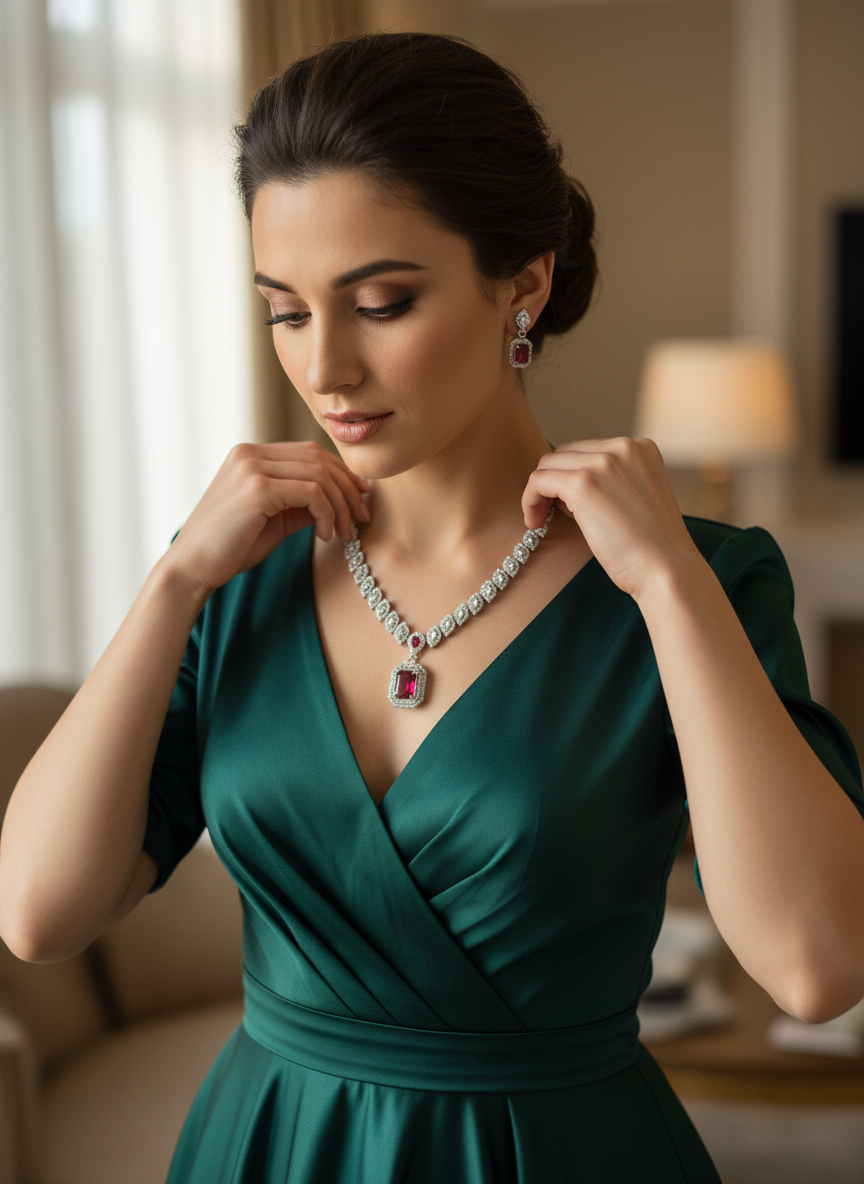 American Diamond Jewellery Set 21